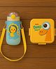 Badal Kidz Carnival Super Dino Lunch Box 2 Layer Stainless Steel Lunch Box and 1 plastic School Sipper - Yellow Blue