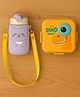 Badal Kidz Carnival Super Dino Lunch Box 2 Layer Stainless Steel Lunch Box and 1 plastic School Sipper - Yellow Purple