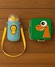 Badal Kidz Carnival Super Dino Lunch Box 2 Layer Stainless Steel Lunch Box and 1 plastic School Sipper - Green , Blue