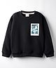 Ollypop Fleece Knit Full Sleeves Sweatshirt With Front & Back Jungle Print - Black