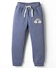 Ollypop Knit Full Length Fleece Woollen Lounge Pant With Rainbow Print - Blue