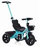 Plug & Play Tricycle With Parental Push Handle & 3 Point safety Harness- Black & Teal Blue
