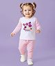 Babyoye 100% Cotton With Eco Jiva Finish Full Sleeves TShirt & Joggers Set with Floral Print and Applique Embroidery
