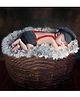 Babymoon Captian Designer New Born Baby Photography Props Set of 3 - Grey Red