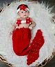 Babymoon Mermaid Designer New Born Baby Photography Props Set of 3 - Red