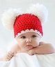 Babymoon Pom Pom Designer Cap Nre Born Baby Photpgraphy Props - Red White