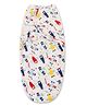 Babymoon Organic Cotton Baby Swaddle Wrap Muslin Cloth Sleeping Bag(0-12 Months) - Blue Aeroplane