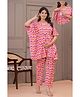 CeleBravo Cotton Woven Half Batwing Sleeves Floral Printed Maternity Ethnic Kaftan Style Kurta With Nursing Access & Pant Set - White