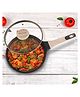 AGARO Imperial Granite Non Stick Frypan, 3L / 28cm, With Glass Lid, Cast Aluminium Body, Gas & Induction Compatible  Dark Grey