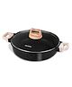 AGARO Imperial Granite Non Stick Kadai, 3.8L / 28cm, With Lid, Biryani Pot, Deep Fry Pan, Gas & Induction Compatible  Dark Grey