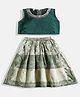Aarika Silk Woven Sleeveless Paisleys Printed Gota Lace Embellished Lehenga Choli Set - Green & Beige