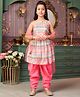 Aarika Silk Woven Sleeveless Floral Printed Kurta & Patiala With Dupatta Set - Pink