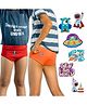 THE COVER UP PROJECT Modal Knit Pack Of 2 Solid Briefs With Space Theme Iron Prints - Red & Orange