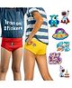 THE COVER UP PROJECT Modal Knit Pack Of 2 Solid Ultra Soft Briefs With Space Theme Iron Prints - Red & Yellow