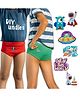 THE COVER UP PROJECT Modal Knit Pack Of 2 Solid Briefs With Space Theme Iron Prints - Red & Green