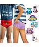 THE COVER UP PROJECT Modal Knit Pack Of 2 Solid Briefs With Space Theme Iron Prints - Red & Lilac