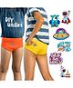 THE COVER UP PROJECT Modal Knit Pack Of 2 Solid Briefs With Space Theme Iron Prints - Orange & Yellow