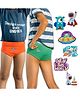 THE COVER UP PROJECT Modal Knit Pack Of 2 Solid Briefs With Space Theme Iron Prints - Orange & Green
