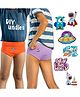 THE COVER UP PROJECT Modal Knit Pack Of 2 Solid Briefs With Space Theme Iron Prints - Orange & Lilac