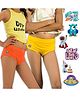 THE COVER UP PROJECT Modal Knit Pack Of 2 Solid Eco Soft Panties With Space Theme Iron Prints - Orange & Yellow