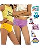 THE COVER UP PROJECT Modal Knit Pack Of 2 Solid Ultra Soft Panties With Space Theme Iron Prints - Yellow & Lilac