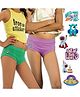 THE COVER UP PROJECT Modal Knit Pack Of 2 Solid Panties With Space Theme Iron Prints - Green & Lilac