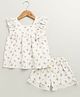 Sweetlime by A.S Cotton Woven Sleeveless Floral Printed Top & Coordinating Shorts Set - White