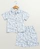 Sweetlime By A.S Cotton Woven Half Sleeves Fruits Printed Coordinating Shirt & Shorts Set- Blue