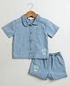 Sweetlime by A.S Cotton Woven Half Sleeves Koala Printed Shirt & Coordinating Shorts Set - Blue
