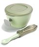 Bonfino TravelMate Feeding Bowl - Grey| 6 Months+| Baby Food Storage & Serving Set| Leak-Proof Snap-Lock Lid| Foldable Spoon| BPA-Free & Food-Grade| Easy-Grip Handle| Safe & Mess-Free Feeding