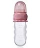Bonfino Easy Squeeze Silicone Food Feeder - Peach| 6 Months+| Soft-Squeeze| Encourages Self-Feeding| Leak-Proof Anti-Spill Valve| Food-Grade| BPA-Free| Controlled Flow & Portion Markings| Travel Case