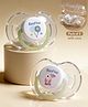 Bonfino Airy Tritan Pacifier Pack of 2 - White| 3 Months+| with Sterilizer Case| Breathable Ventilation Shield| Orthodontic Silicone Teat| Glow in the Dark Ring| Lightweight Tritan| Baby Safe