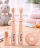 Bonfino Tiny Smile 3-in-1 Brushing Kit - Pink| 0+ Months| Finger Brush Training Brush & Tooth Brush| Anti-Choking Protective Ring| 360° Gentle Cleaning| Ultra Soft Silicone| BPA Free| Easy-Grip Handle