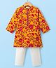 Babyhug Cotton Woven Full Sleeves Kurta & Pyjama Set With Floral Print - Yellow
