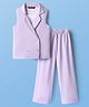 Pine Kids Knit Sleeveless Solid Colour 3 Piece Party Suit - Purple