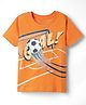 Kookie Kids Single Jersey Knit Half Sleeves T-Shirt with Football Print - Orange