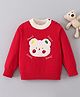 Mark & Mia Viscose Full Sleeves Pullover Sweater with Teddy Bear Design - Red
