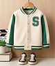 Mark & Mia Full Sleeves Bomber Jacket With Embroidery - Beige & Green