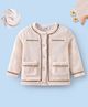 Mark & Mia Full Sleeves  Winter Jacket with Pockets & Lace Detailing - Cream & White