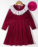 Mark & Mia Full Sleeves Winter Frock with Lace Detailing - Maroon
