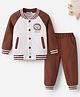 Mark & Mia Cotton Full Raglan Sleeves Winter Wear T-Shirt & Lounge Pant Set With Animal Print - White