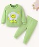 Mark & Mia Cotton Full Sleeves T-Shirt & Lounge Pant Set With Smiley Face Embriodery - Light Green