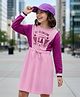 Pine Kids Cotton Knit Full Sleeves Color Black Winter Frock with State College California Text Print - Pink & Maroon