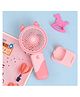 The Procure Store Ear Design Mini Portable & Rechargeable Hand Fan with Stand-Pink