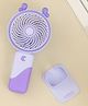 The Procure Store Ear Design Mini Portable & Rechargeable Hand Fan with Stand- Purple