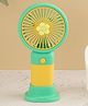 The Procure Store Floral Design Mini Portable & Rechargeable Hand Fan with Stand- Green