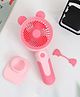 The Procure Store Multi-Functional Portable & Rechargable Fan with Ears- Red
