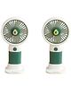 The Procure Store Fruit Design Mini Portable & Rechargeable Hand Fan with Stand Set of 2- Green