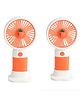 The Procure Store Fruit Design Mini Portable & Rechargeable Hand Fan with Stand Set of 2- Orange