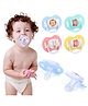 AEREX Baby Pacifiers Ultra Soft Silicone Orthodontic Nipple for New Born Baby Air Flow Shield Sleeping with Cute Prints Teether for Oral Stimulation Soother (Multicolor)